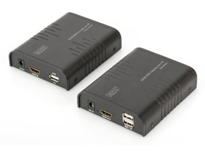 DIGITUS HDMI KVM Extender, 120 m, Full HD, 1080p přes síťový kabel (Cat 5, 5E, 6),