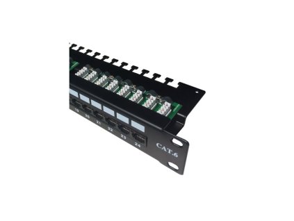 DATACOM Patch panel 19" UTP 24 port CAT6 LSA 1U BK (3x8p)hor.zářez