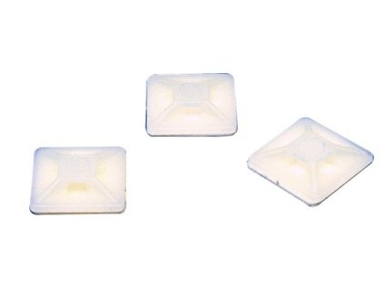 Fixapart CTMB 01 - samolepící příchytka pro stahovací pásky 3.6mm, 19x19mm, bílá