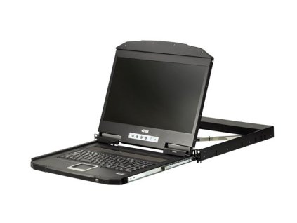 Aten 1U Ultra Short Depth Single Rail WideScreen LCD Console (USB / VGA)