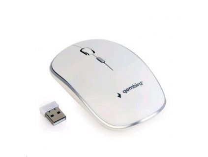 GEMBIRD Myš MUSW-4B-01-W, bílá, bezdrátová, USB nano receiver