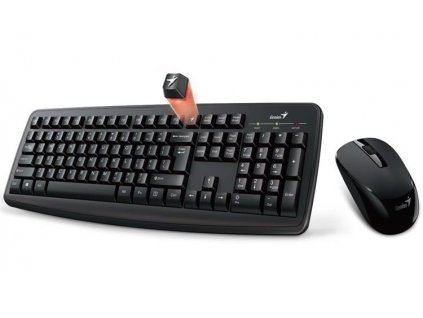 GENIUS Smart KM-8100 set klávesnice a myši, bezdrátový, CZ+SK layout, 2,4GHz, mini USB přijímač, SmartGenius App, černý