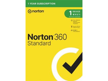 NORTON 360 STANDARD 10GB + VPN 1 uživatel pro 1 zařízení na 1rok