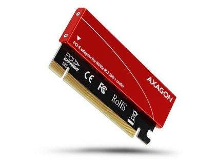 AXAGON PCEM2-S, PCIe x16 - M.2 NVMe M-key slot adaptér, + pasivní chladič