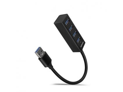 AXAGON HUE-M1A, 4x USB 3.2 Gen 1 MINI hub, kovový, kabel USB-A 20cm
