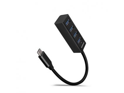 AXAGON HUE-M1C, 4x USB 3.2 Gen 1 MINI hub, kovový, kabel USB-C 20cm