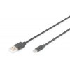Digitus USB 2.0 kabel USB A samec na USB micro B samec, 2x stíněný, Měď, 1m