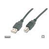 Digitus USB kabel A/samec na  B/samec, 2x stíněný, černý, 3m