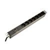 DIGITUS 19" PDU, 1U hliník, SCHUKO -> 7x CEE 7/4, JISTIČ
