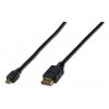 Digitus HDMI/D na HDMI/A připojovací kabel 2m, pozlacené kontakty