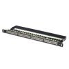 Digitus CAT 6 Patch Panel, stíněný, 24 portů RJ45 s uzávěrem, 8P8C, LSA, 0,5U, 19 "montáž do stojanu, bl
