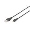 Digitus USB 2.0 connection cable, type  A - micro B M/M, 1.0m, USB 2.0 compatible, bl