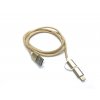 Crono kabel propojovací USB 2.0/ micro USB + Lightning, 1m, zlatý