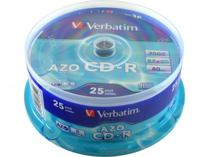 Verbatim CD-R 52x, 700MB, Crystal AZO 25 pack 43352