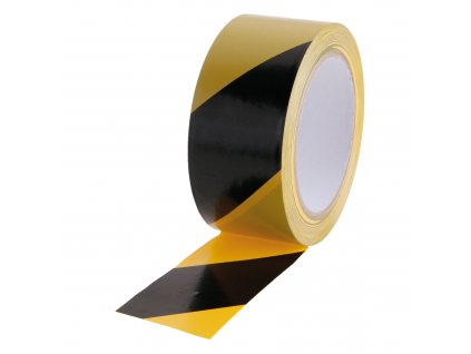LEVIOR® Výstražná páska samolepicí, 50 mm × 33 m, černožlutá