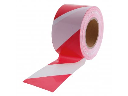 LEVIOR® Výstražná páska červenobílá, bez potisku, 80 mm × 250 m