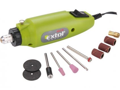 EXTOL® CRAFT Bruska přímá MINI s transformátorem, 230 V, 12 000 ot/min, 10 nástavců