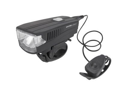 EXTOL® LIGHT Světlo na kolo bílé LED 5 W 350 lm 3 módy klakson USB mikro kabel