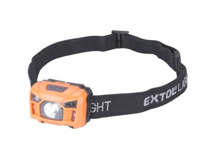 EXTOL® LIGHT Čelová LED svítilna, 3 W LED, 100 lm, se senzorem