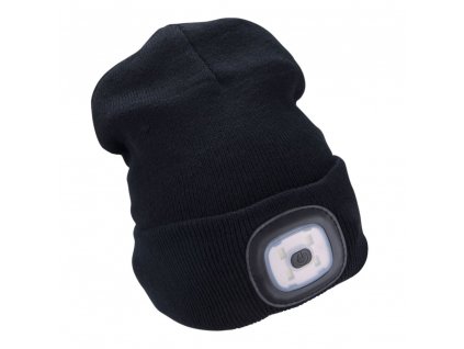 EXTOL® LIGHT Čepice s LED čelovkou, 4× 45 lm, USB nabíjení, vel. UNI, černá