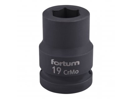 FORTUM® Hlavice nástrčná, rázová, gola 3/4", HEX 19×52 mm, CrMoV