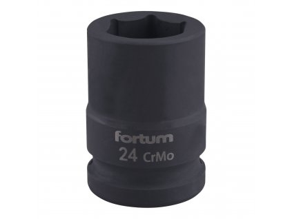 FORTUM® Hlavice nástrčná, rázová, gola 3/4", HEX 24×52 mm, CrMoV