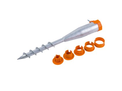 J.A.D. Tools Zemní vrut univerzální Zn 550 mm, 5 ks redukce 24-55 mm