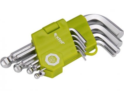 EXTOL® CRAFT Klíče L IMBUS s kuličkou, H 1,5 - 10 mm, krátké, sada 9 ks