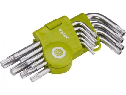 EXTOL® CRAFT Klíče TORX krátké, sada 9 ks, T10 - T50