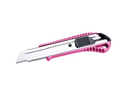 EXTOL® LADY Nůž odlamovací s výztuhou, 18 mm, Auto-lock, hliník, růžový
