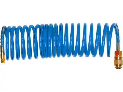 Vzduchová hadice spirálová, PU, koncovky, pr. 6 mm, d. 5 m
