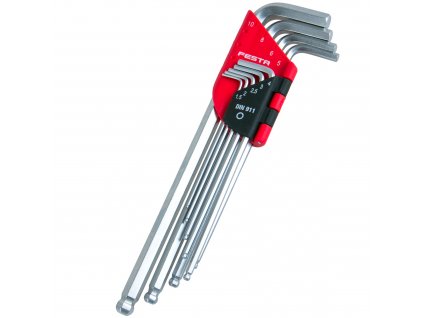 FESTA® Klíče L IMBUS s kuličkou, H 1,5 - 10 mm, prodloužené, sada 9 ks