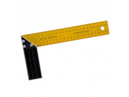 LEVIOR® Úhelník příložný žlutý, d. 250 mm, hliník + plech