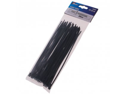 LEVIOR® Pásek stahovací, 200×3,6 mm, nylon, černý, 50 ks