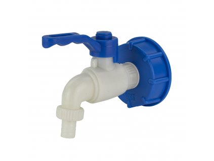 Redukce na IBC nádrž + ventil, plast, 60mm - 1/2", BRADAS