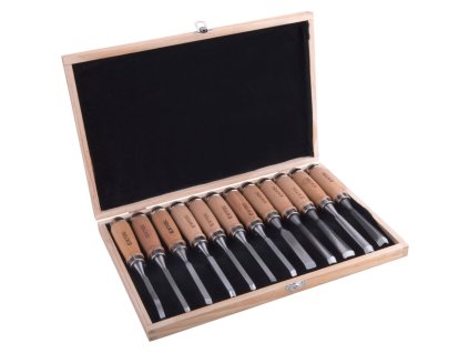 EXTOL® PREMIUM Dláta řezbářská, 200 mm, sada 12 ks