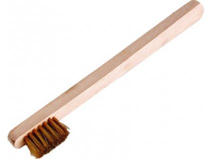 LEVIOR® Kartáč drátěný ocelový pomosazený, 3 řady, 200 mm, dřevěné těleso