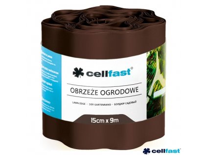 CELLFAST® Obruba plastová vlnitá, 9 m x 15 cm, hnědá