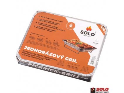 SOLO® Jednorázový gril + dřevěné uhlí, 450 g