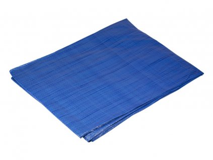 Plachta zakrývací PE s oky, rozměr 2×2 m, 70 g/m2, modro-stříbrná