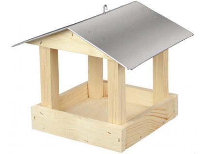 FORESTINA® Krmítko č. 3 dřevěné, pozinkovaná střecha, 24x24x20 cm