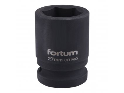 FORTUM® Hlavice nástrčná, rázová, gola 3/4", HEX 27×52 mm, CrMoV