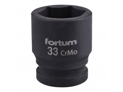 FORTUM® Hlavice nástrčná, rázová, gola 3/4", HEX 33×57 mm, CrMoV