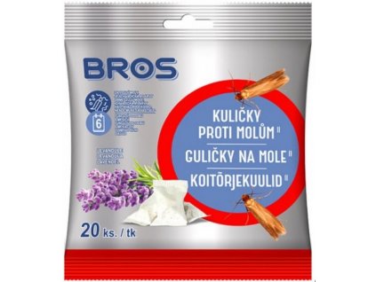 BROS® Kuličky proti šatním molům levandulové, 20 ks