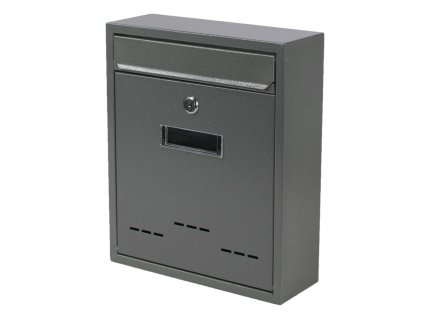 SATOS® Poštovní schránka RADIM M., 31×26 cm, ocel, šedá strukturovaná
