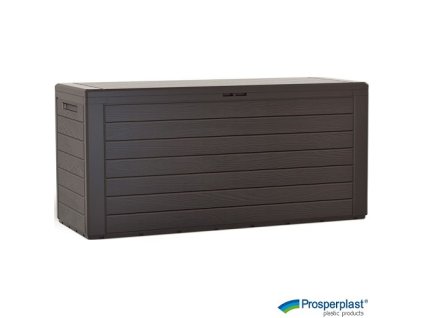 PROSPERPLAST® WOODEBOX Úložný box plastový, umbra, 116×44×55 cm, 280 l