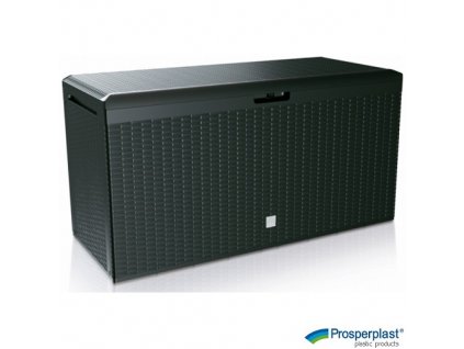 Úložný box RATO PLUS plastový s kolečky, antracitový, 114 x 47 x 59 cm, 290 l
