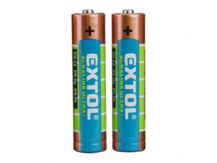 EXTOL® ENERGY Baterie alkalická ULTRA+, 1,5 V, AAA (LR03), sada 2 ks
