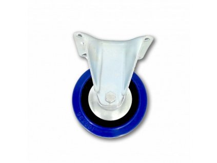 SATOS® Kolečko pojezdové, pr. 100 mm, pevné, tvrdá pryž modrá, nosnost 130 kg