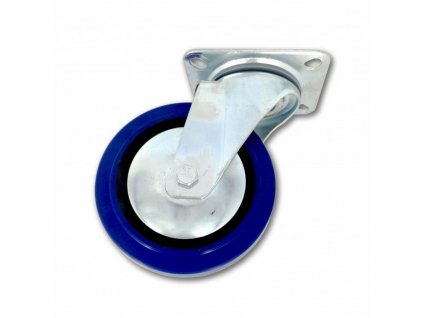 SATOS® Kolečko pojezdové, pr. 160 mm, otočné, tvrdá pryž modrá, nosnost 250 kg